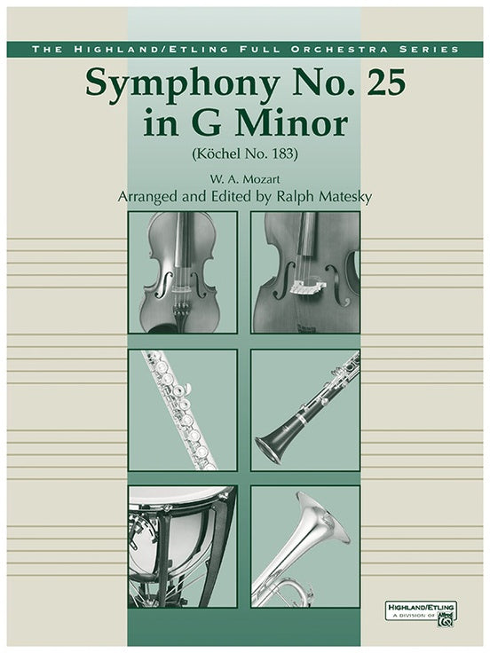 Mozart's Symphony No. 25 in G Minor, 1st & 2nd Movements – Full Orchestra Conductor Score & Parts (Digital Download)