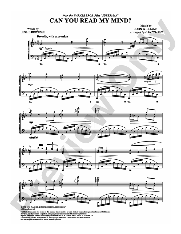 Can You Read My Mind? - Piano (Digital Download)