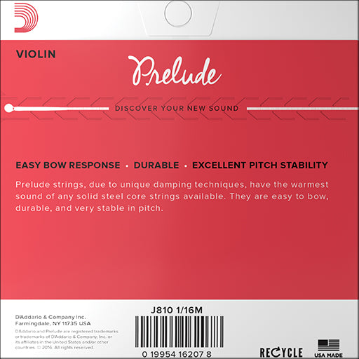 D'Addario Prelude Violin, Set, 1/16