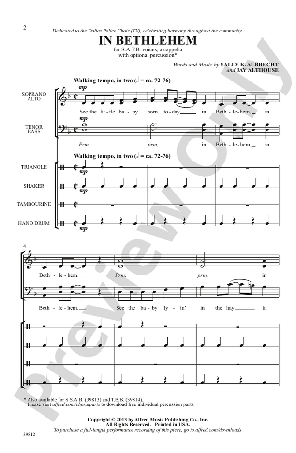 In Bethlehem – SATB, a cappella Choral Octavo (Digital Download)
