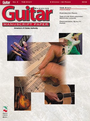 Guitar Magazine Manuscript Paper - #3 Tab Staff - 9 inch. x 12 inch. - Guitar Cherry Lane Music Guitar TAB