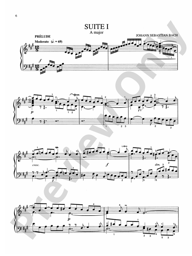 Bach - Six English Suites (Ed. Hans Bischoff) - Piano Solo (Digital Download)