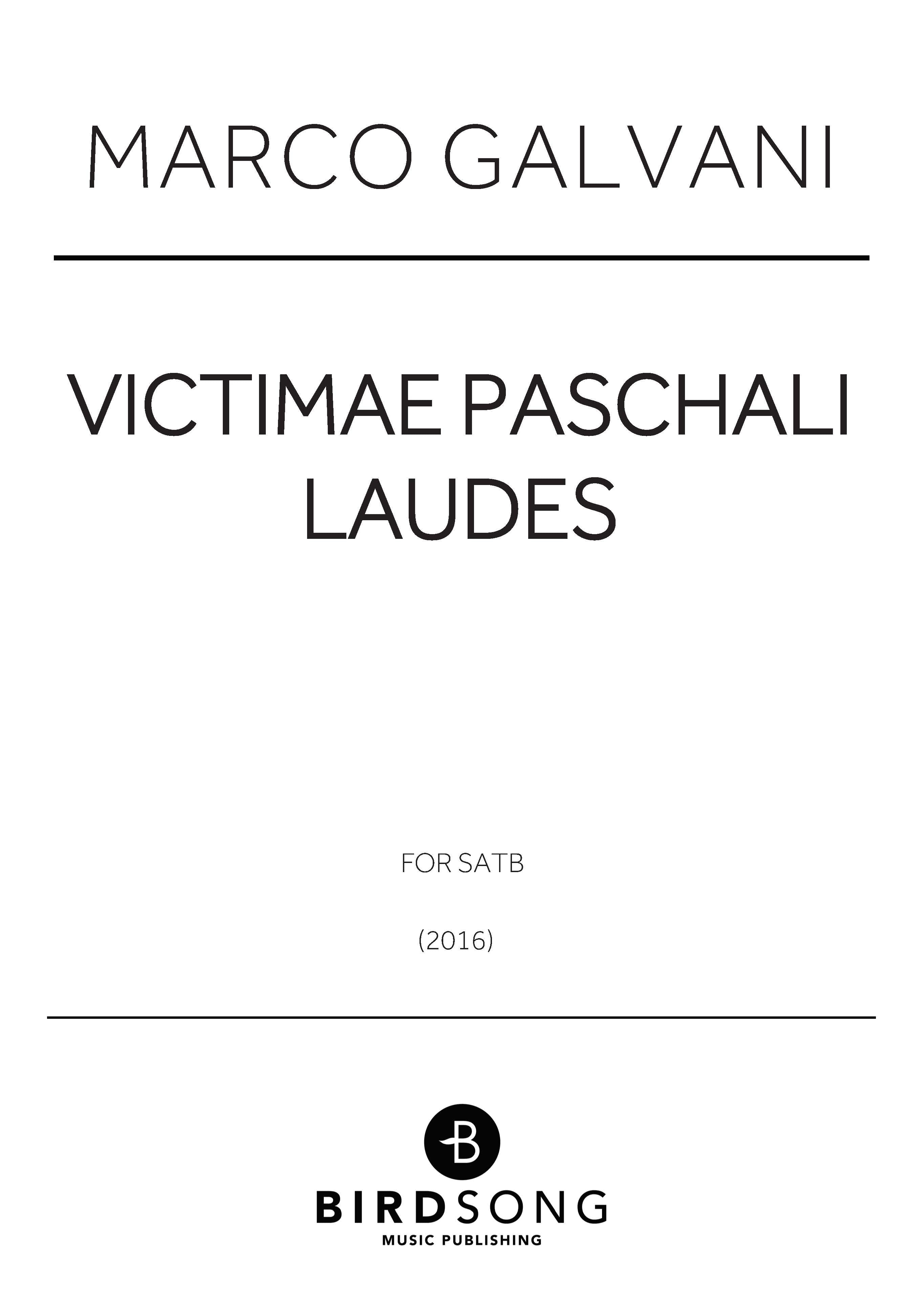 Victimae Paschali Laudes - SATB Chorus (Digital Download)