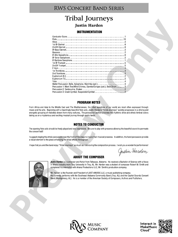 Tribal Journeys - Concert Band Conductor Score & Parts (Digital Download)