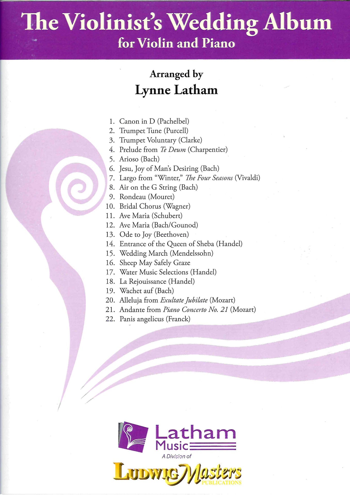 Violinist's Wedding Album Volume 1 - Violin/Piano Accompaniment arranged by Latham/McMichael Latham 710045