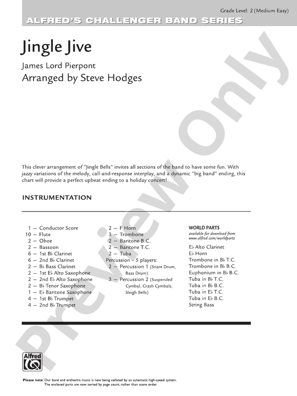 Jingle Jive - Concert Band Conductor Score & Parts (Digital Download)