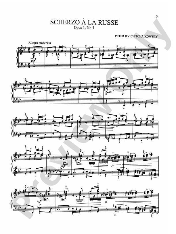 Tchaikovsky - Selected Works, Volume I - Piano Solo (Digital Download)