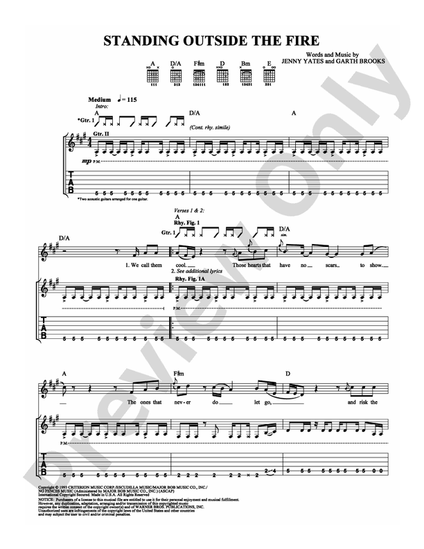 Standing Outside the Fire - Guitar TAB (Digital Download)