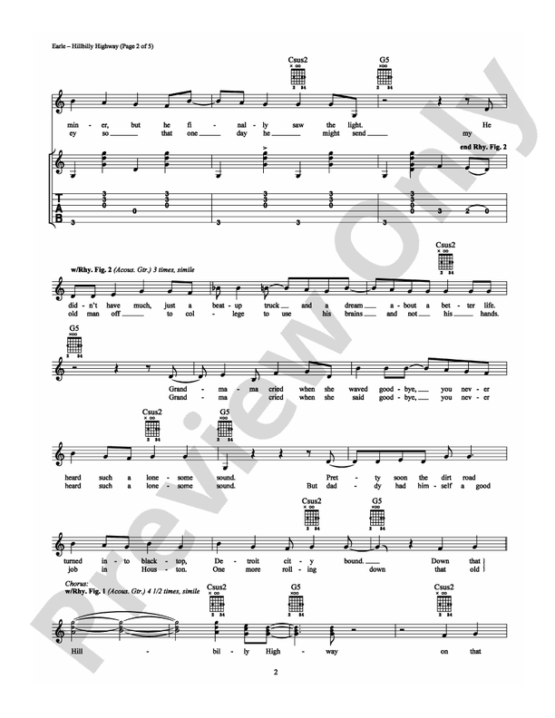 Hillbilly Highway - Guitar TAB (Digital Download)