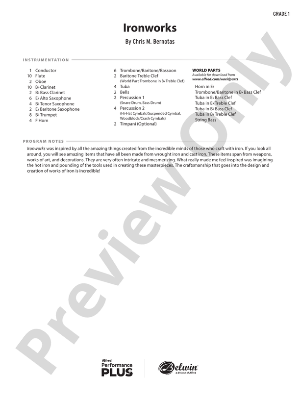 Ironworks - Concert Band Conductor Score & Parts (Digital Download)