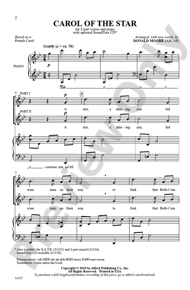Carol of the Star – 2-Part Choral Octavo (Digital Download)