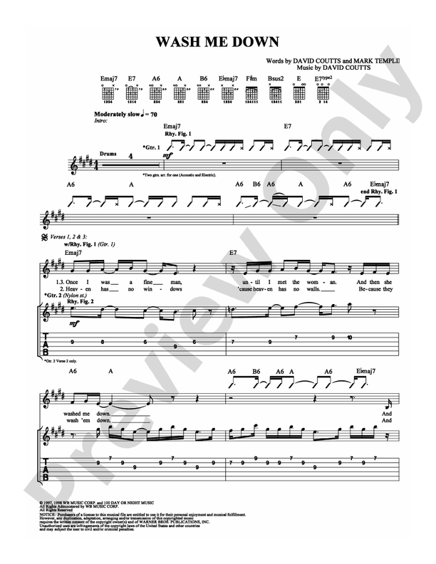 Wash Me Down - Talk Show - Guitar TAB (Digital Download)