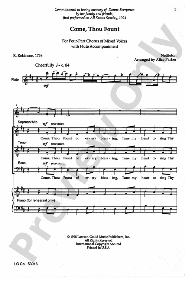 Come, Thou Fount – SATB Choral Octavo (Digital Download)