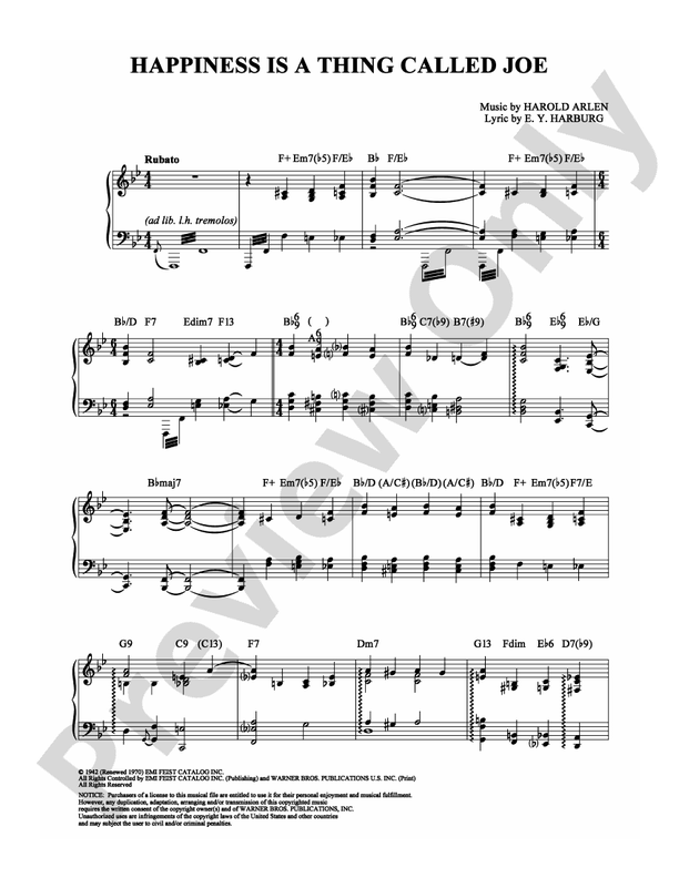 Happiness is a Thing Called Joe - Piano (Digital Download)