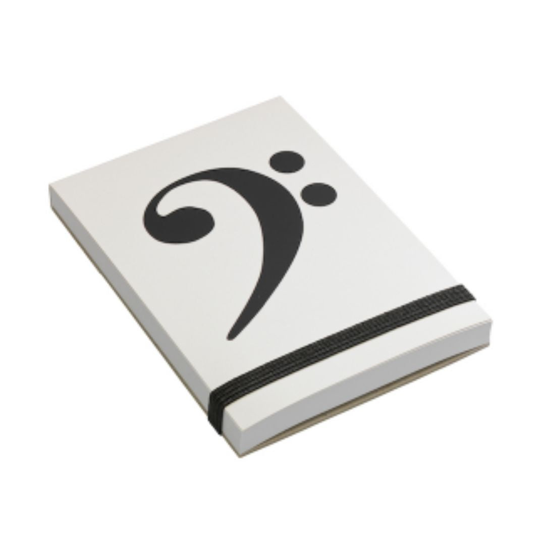 Notepad White with Black Bass Clef