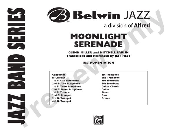 Moonlight Serenade - Jazz Ensemble Conductor Score & Parts (Digital Download)