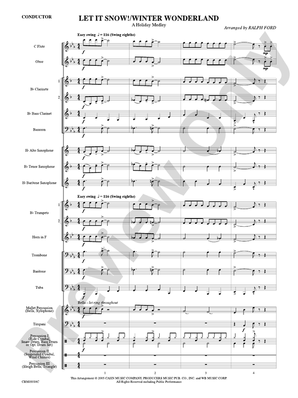 Let It Snow! / Winter Wonderland - Concert Band Conductor Score & Parts (Digital Download)