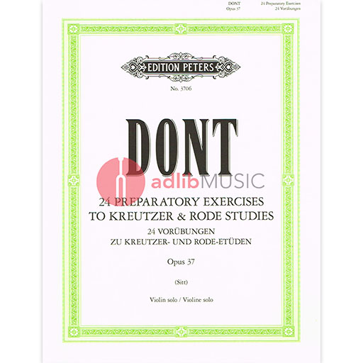 Dont - 24 Preparatory Exercises Op37 - Violin Solo - Peters EP3706