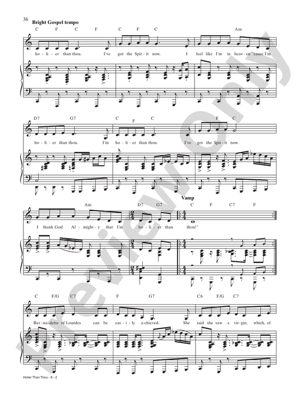 Holier Than Thou (from Nunsense) - PVG (Digital Download)