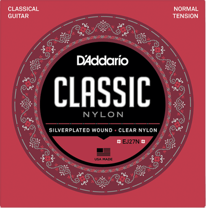 Classical Guitar Strings - D'Addario Normal Tension Nylon Student Classical Strings EJ27N