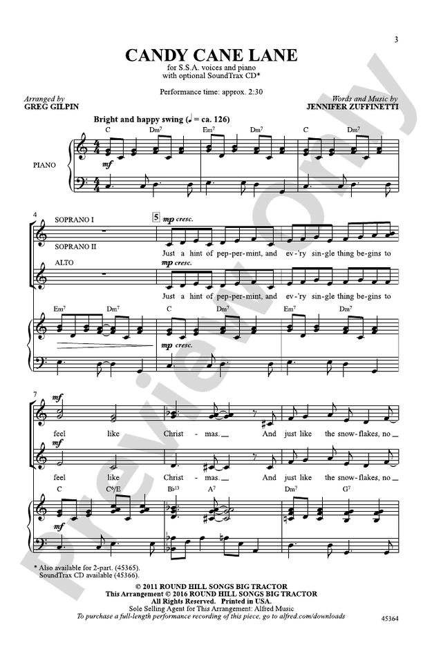 Candy Cane Lane – SSA Choral Octavo (Digital Download)