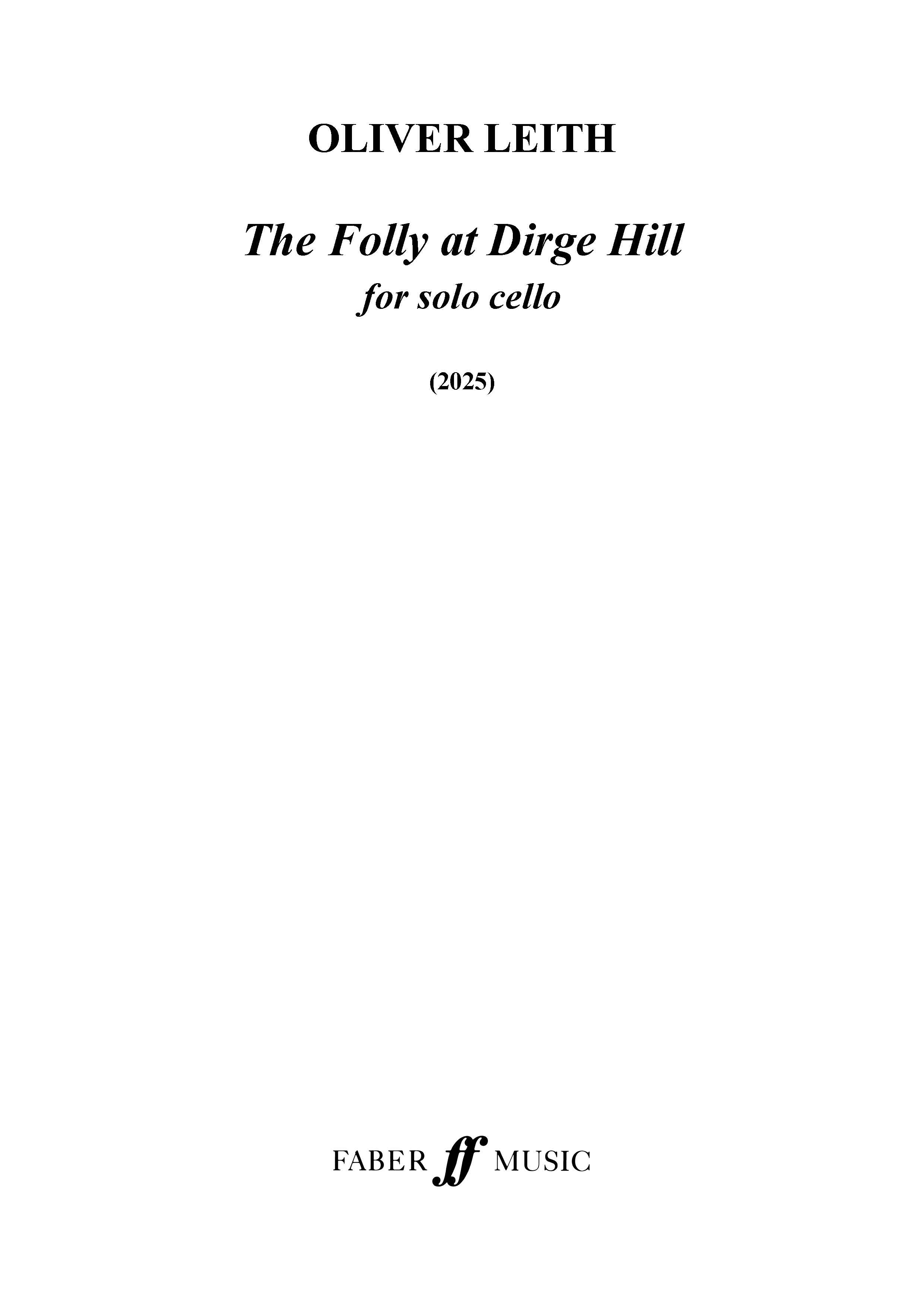The Folly at Dirge Hill - Cello (Digital Download)