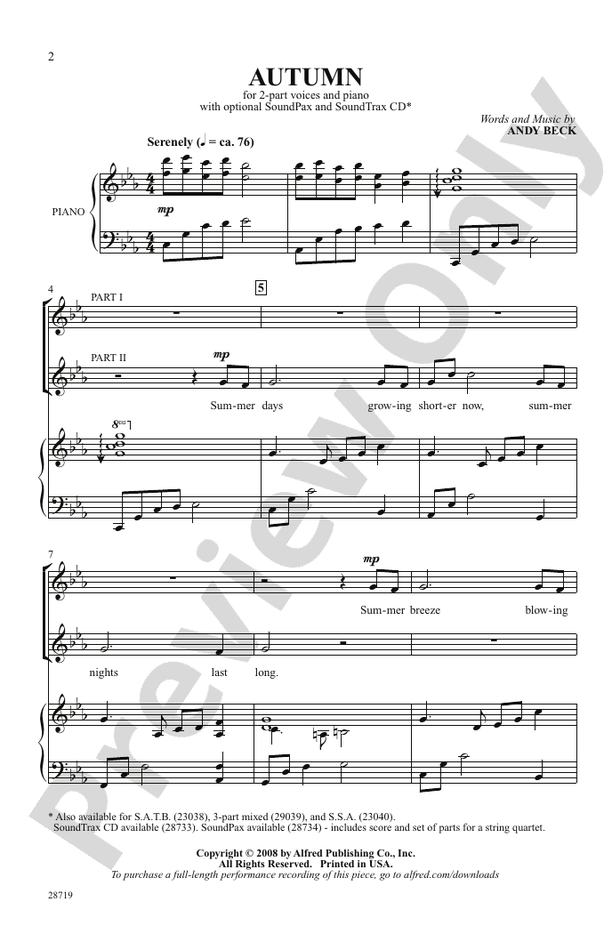 Autumn – 2-Part Choral Octavo (Digital Download)