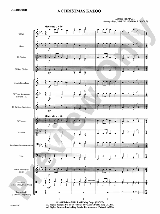 A Christmas Kazoo - Concert Band Conductor Score & Parts (Digital Download)