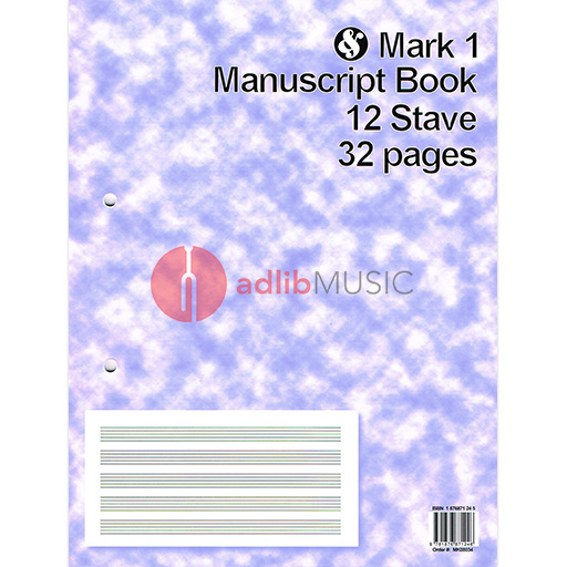 Manuscript Paper - 12 Staves 32 Pages MK08034