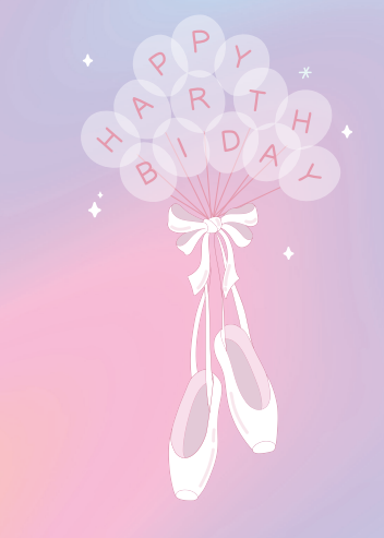 Greeting Card - Happy Birthday Ballet Shoes