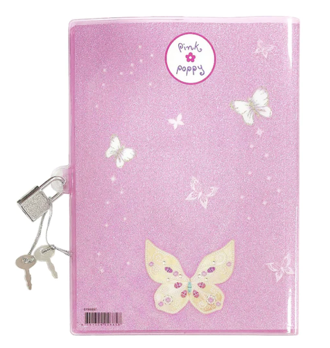 Pink Poppy Ballet Lockable Diary Ballerina in Pink Tutu with Butterflies