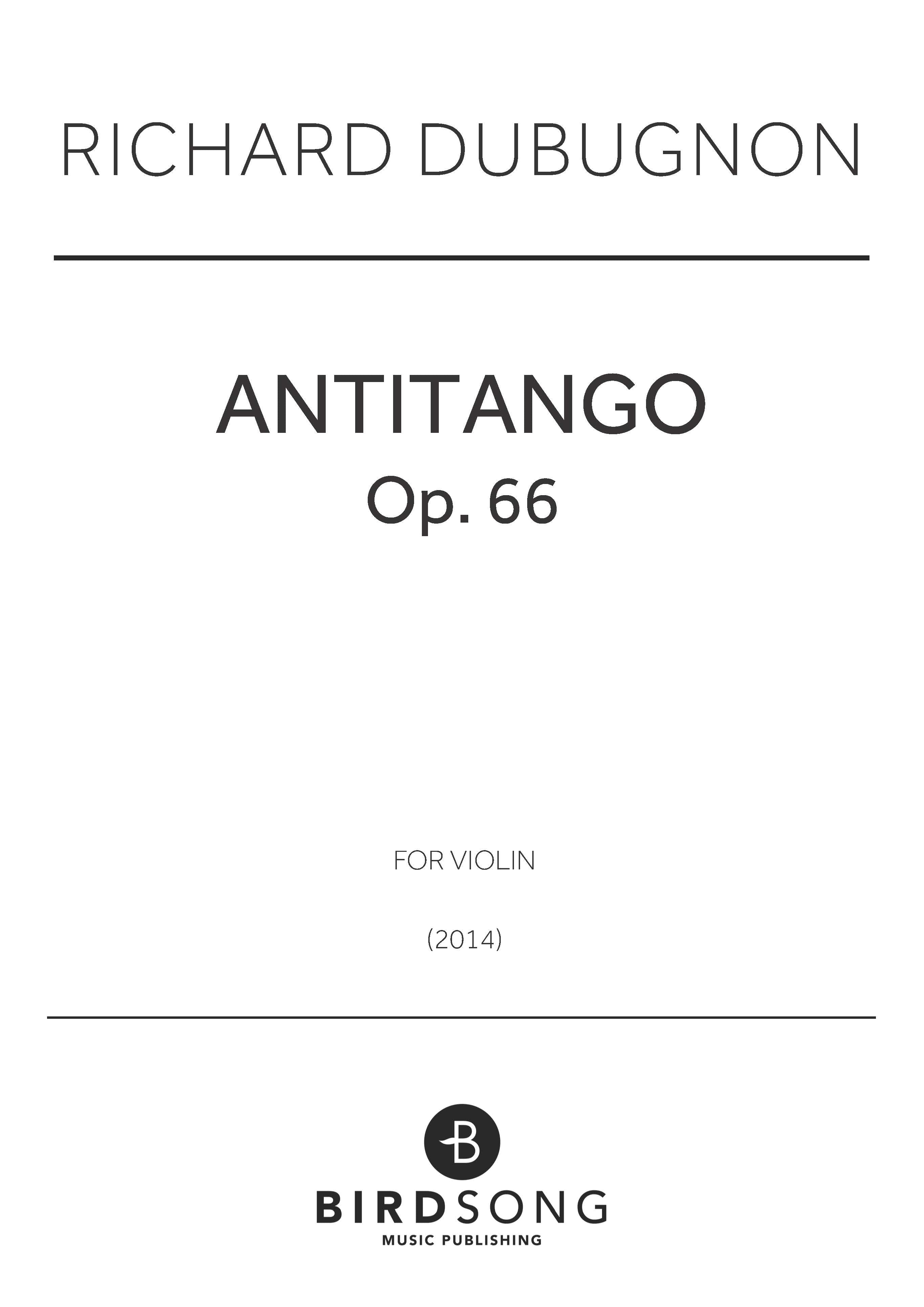 Antitango - Richard Dubugnon - Violin (Digital Download)