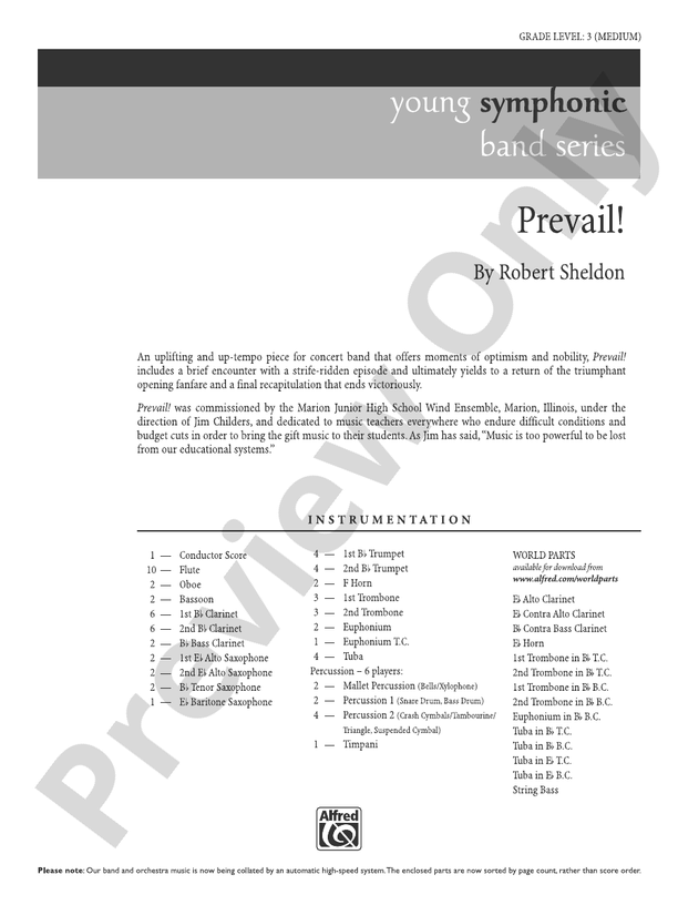Prevail! - Concert Band Conductor Score & Parts (Digital Download)