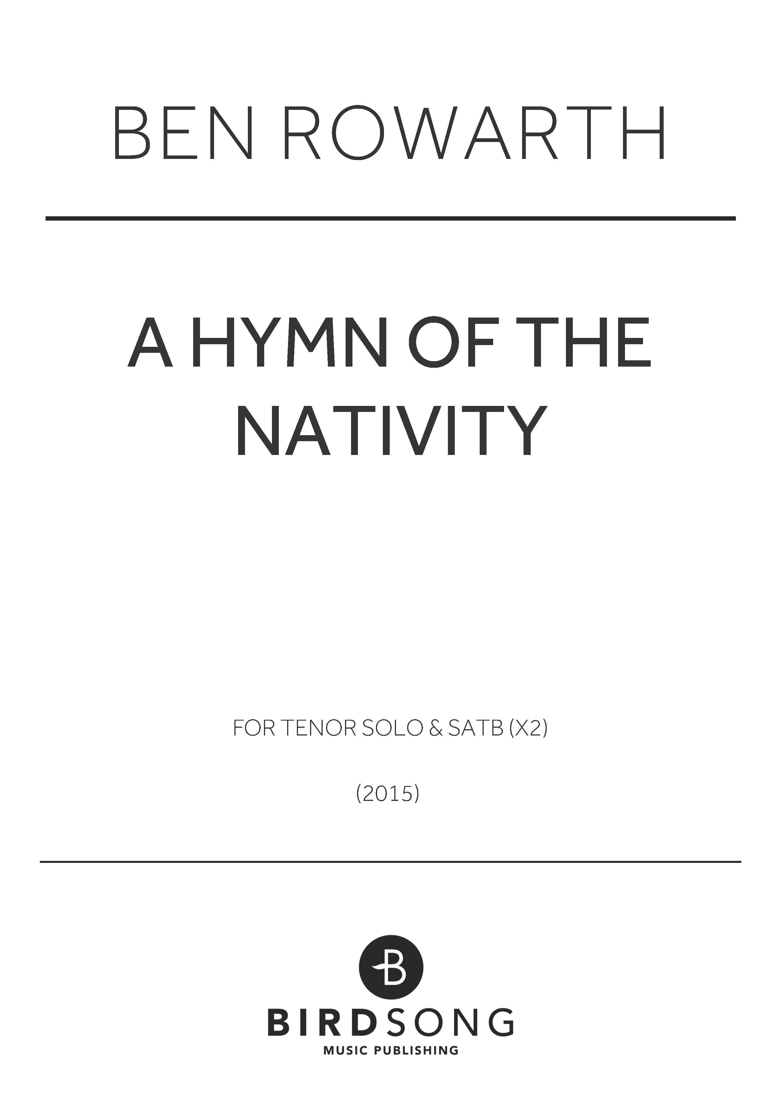 A Hymn of the Nativity - SATB Choir (Digital Download)