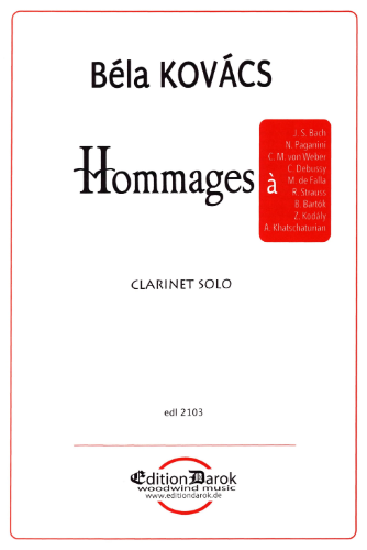 Kovacs - Hommages - Clarinet Solo Darok EDL2103