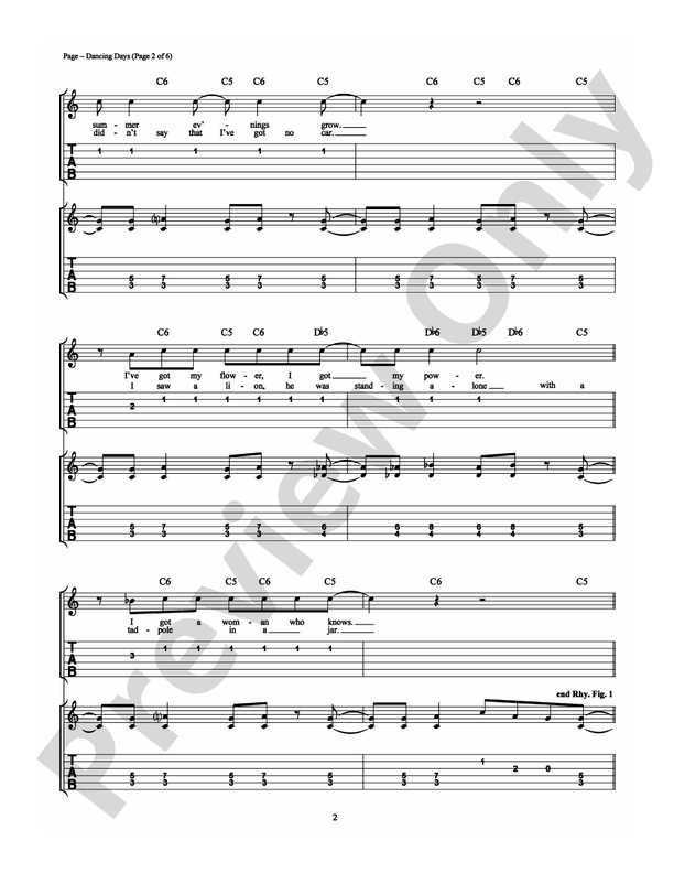 Dancing Days - Easy Guitar (Digital Download)
