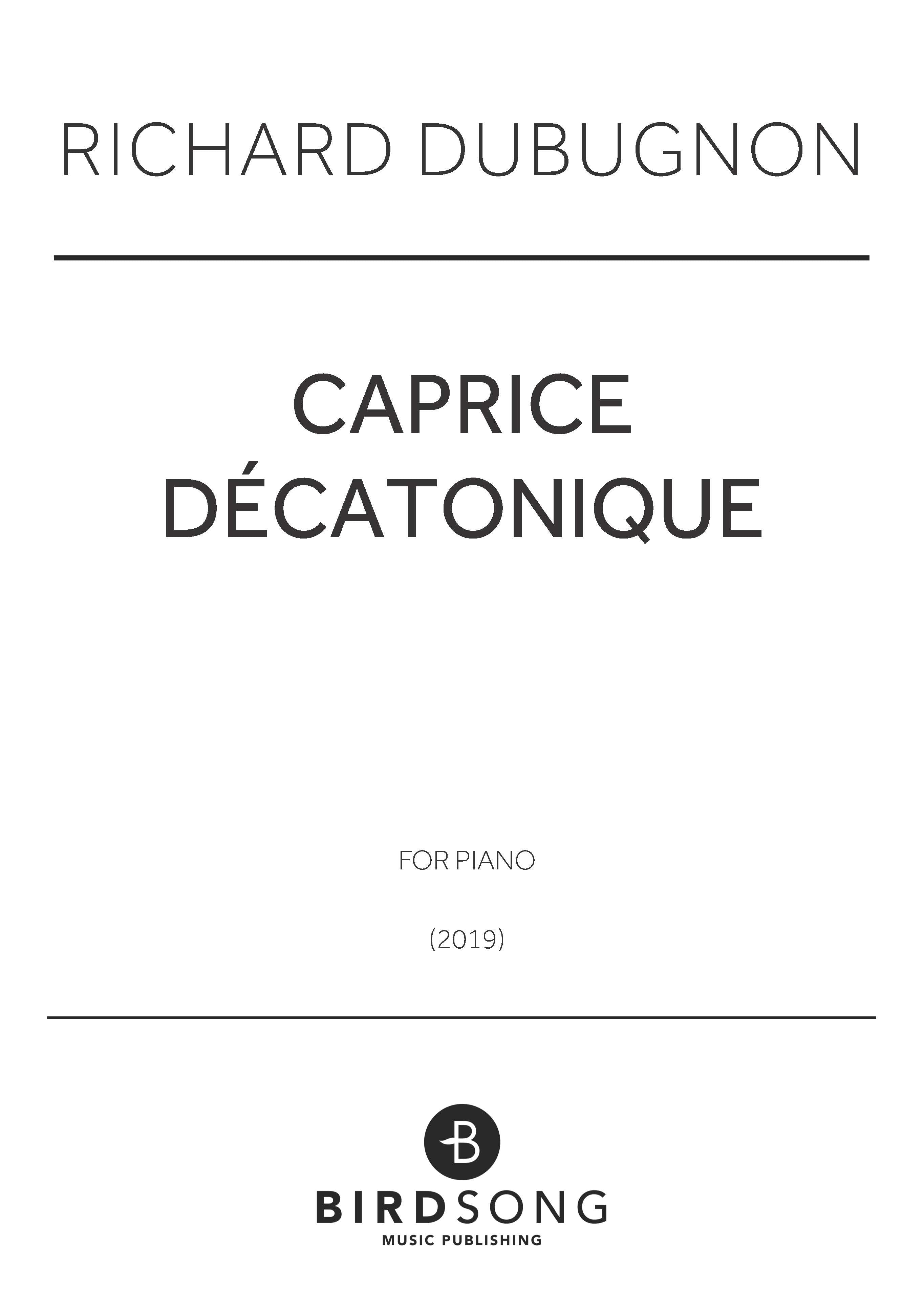 Dubugnon - Caprice décatonique - Piano Solo (Digital Download)
