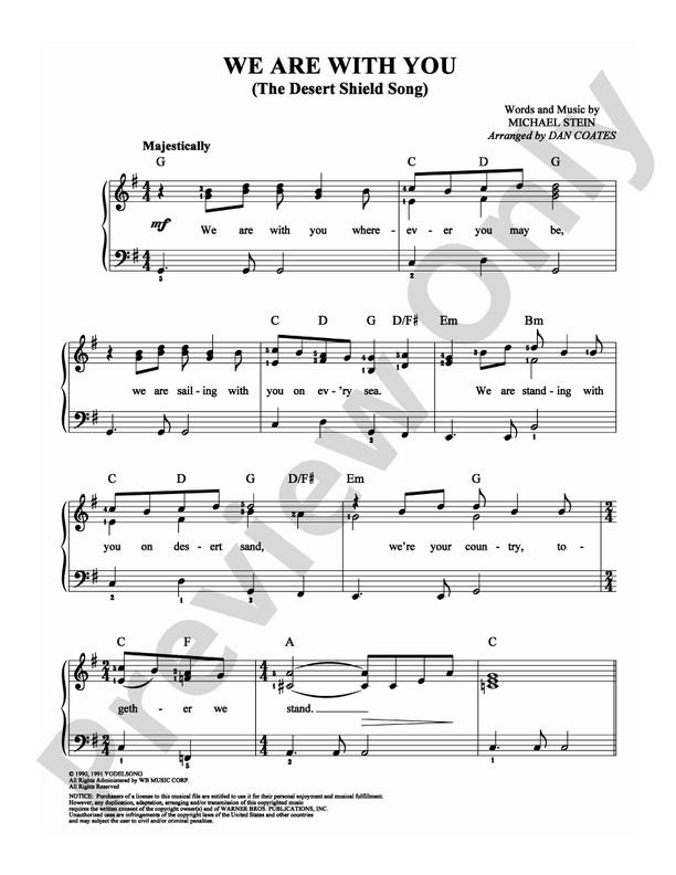 We Are With You - Arr. Dan Coates - Easy Piano (Digital Download)