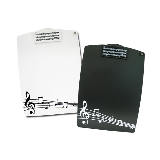 Music Clip Board Black with White Manuscript