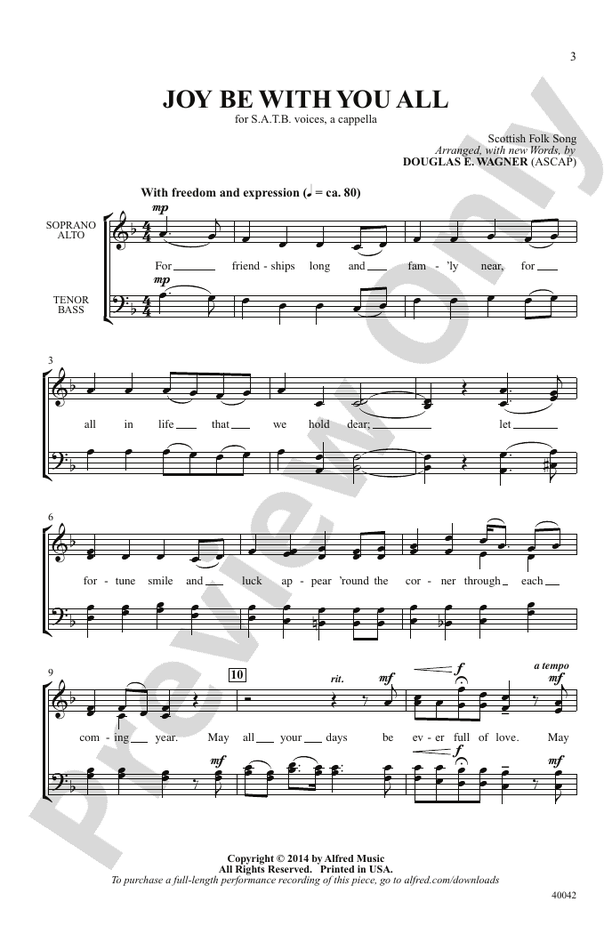Joy Be With You All – SATB, a cappella Choral Octavo (Digital Download)
