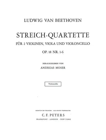Beethoven - String Quartets Complete Vol.1: Op.18 Nos.1-6 - Cello (Digital Download)