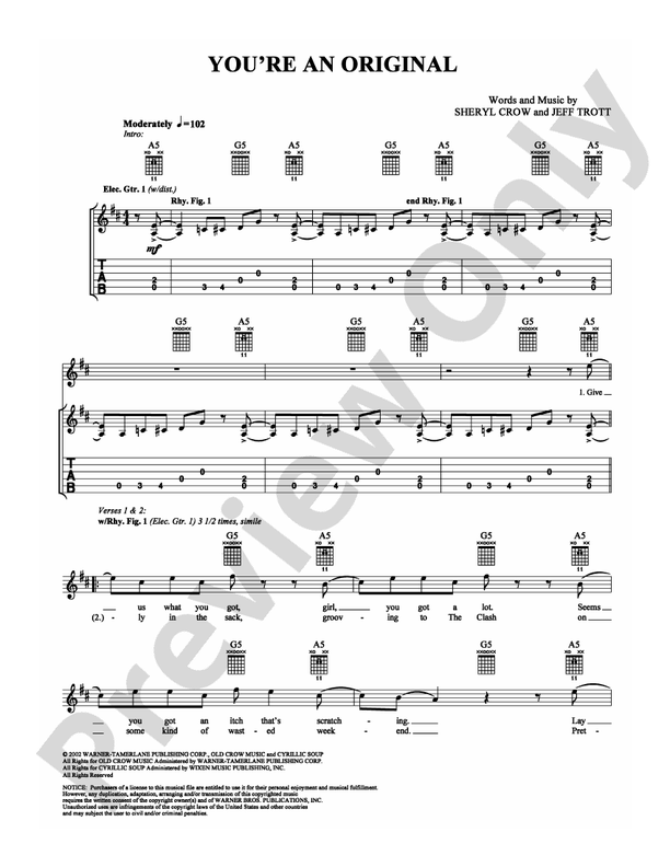 You're an Original - Guitar TAB (Digital Download)