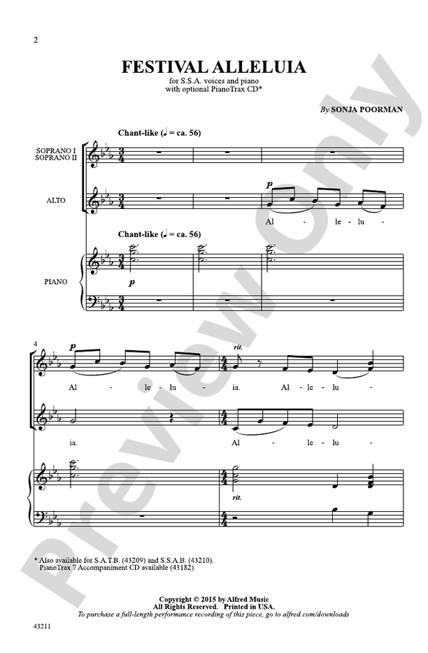 Festival Alleluia – SSA Choral Octavo (Digital Download)