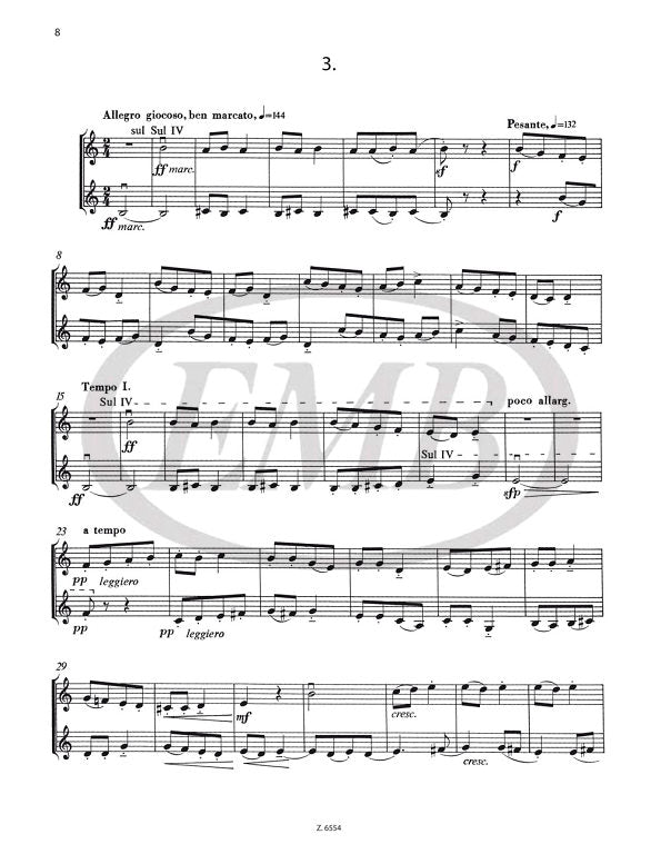 Bartok - Duos from 2-Part Choral Works - Violin Duet arranged by Szervansky EMB Z6554