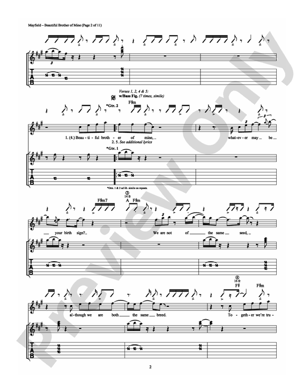 Beautiful Brother of Mine (a/k/a We've Got Love) - Guitar TAB (Digital Download)