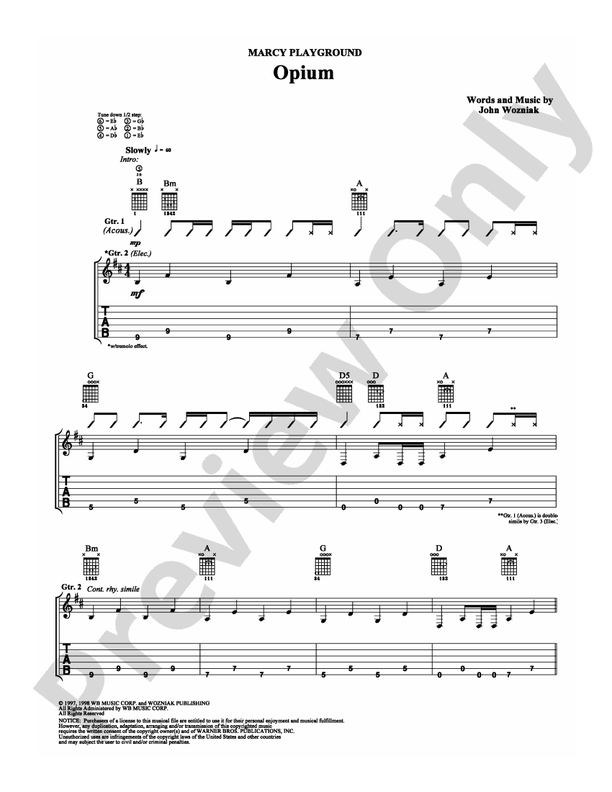Opium - Guitar TAB (Digital Download)