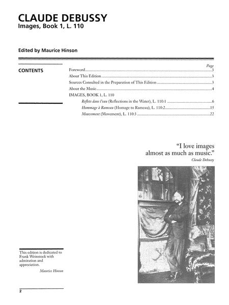 Debussy Images Book 1 L 110 for Piano Book/CD
