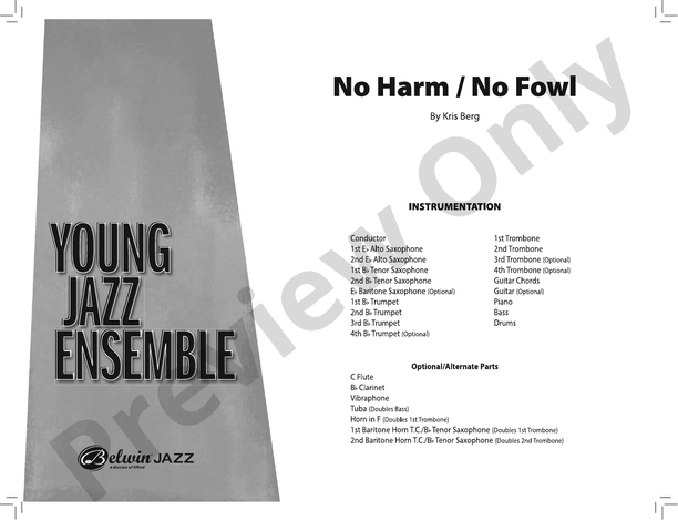 No Harm / No Fowl – Jazz Ensemble Conductor Score & Parts (Digital Download)