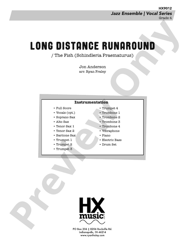 Long Distance Runaround – Jazz Ensemble Conductor Score & Parts (Digital Download)