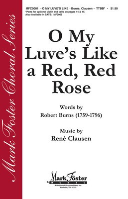 O My Luve's Like a Red, Red Rose - Rení© Clausen - TTBB Shawnee Press Choral Score Octavo